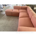 modular lapis boucle fabric sectional sofa